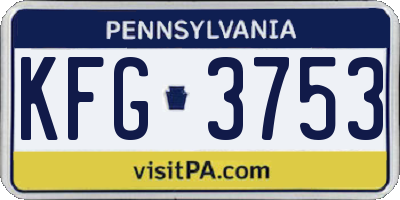 PA license plate KFG3753
