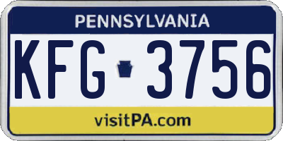 PA license plate KFG3756