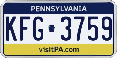 PA license plate KFG3759