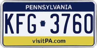 PA license plate KFG3760