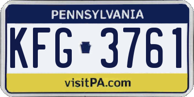 PA license plate KFG3761