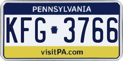 PA license plate KFG3766