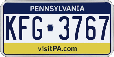 PA license plate KFG3767