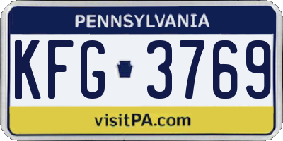 PA license plate KFG3769