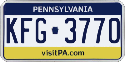 PA license plate KFG3770