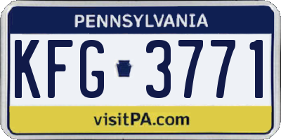 PA license plate KFG3771