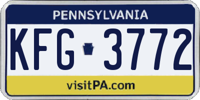 PA license plate KFG3772