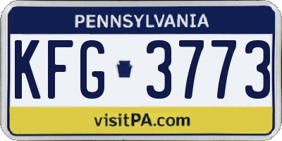 PA license plate KFG3773