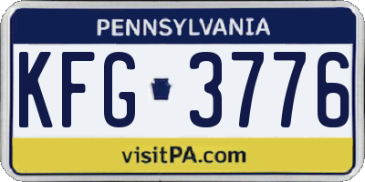 PA license plate KFG3776