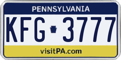 PA license plate KFG3777