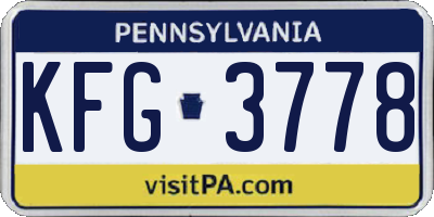 PA license plate KFG3778