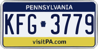 PA license plate KFG3779