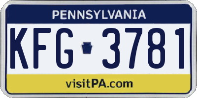 PA license plate KFG3781
