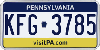 PA license plate KFG3785