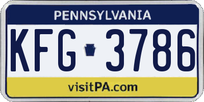 PA license plate KFG3786
