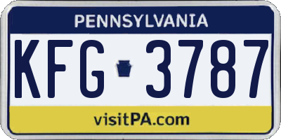 PA license plate KFG3787