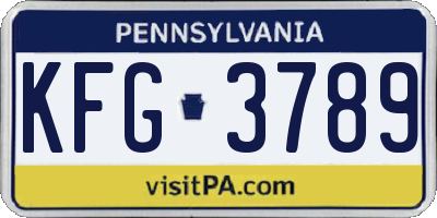 PA license plate KFG3789