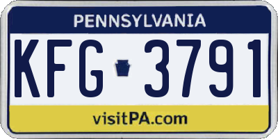 PA license plate KFG3791