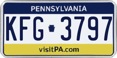 PA license plate KFG3797