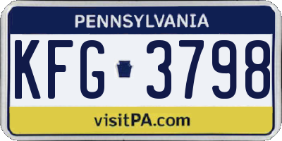 PA license plate KFG3798