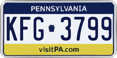 PA license plate KFG3799