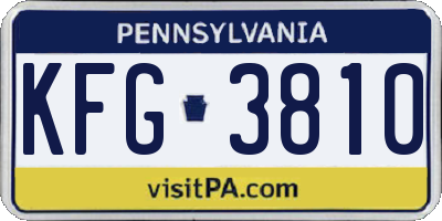 PA license plate KFG3810