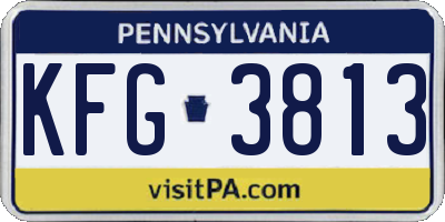 PA license plate KFG3813