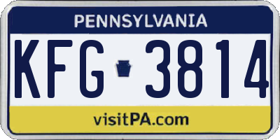 PA license plate KFG3814