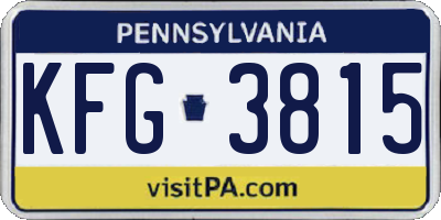 PA license plate KFG3815