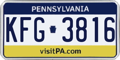 PA license plate KFG3816