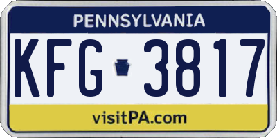 PA license plate KFG3817