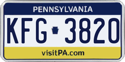 PA license plate KFG3820