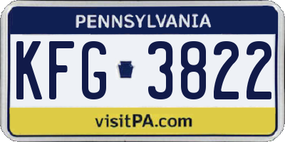 PA license plate KFG3822