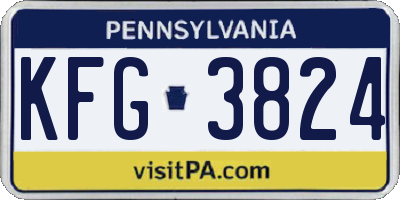 PA license plate KFG3824