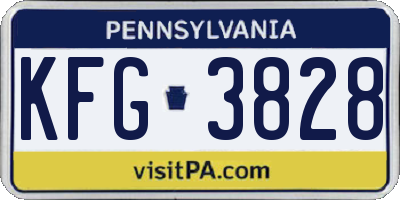 PA license plate KFG3828