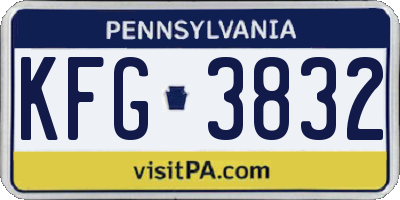 PA license plate KFG3832