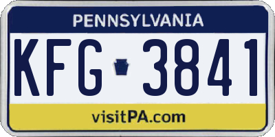 PA license plate KFG3841