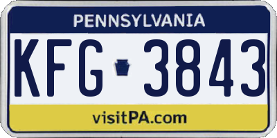 PA license plate KFG3843