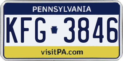 PA license plate KFG3846