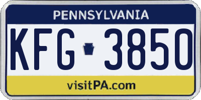 PA license plate KFG3850