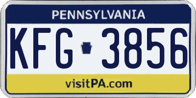 PA license plate KFG3856