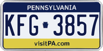 PA license plate KFG3857