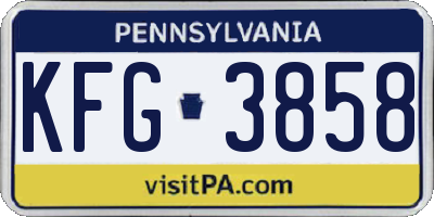 PA license plate KFG3858