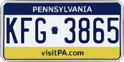 PA license plate KFG3865