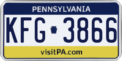 PA license plate KFG3866