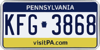 PA license plate KFG3868