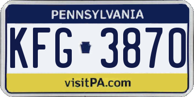 PA license plate KFG3870