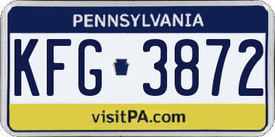PA license plate KFG3872