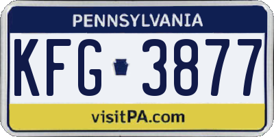 PA license plate KFG3877