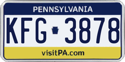 PA license plate KFG3878